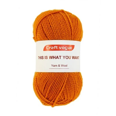 Brændt orange Aran uldgarn